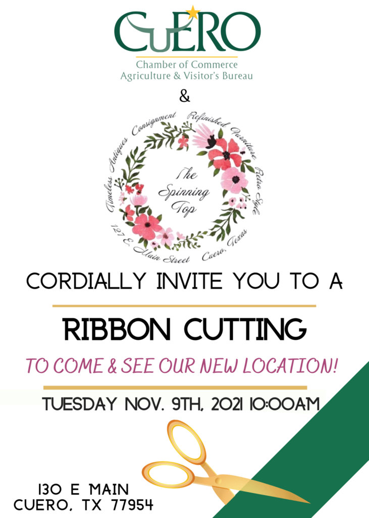 The Spinning Top New Location Ribbon Cutting Cuero Chamber of Commerce