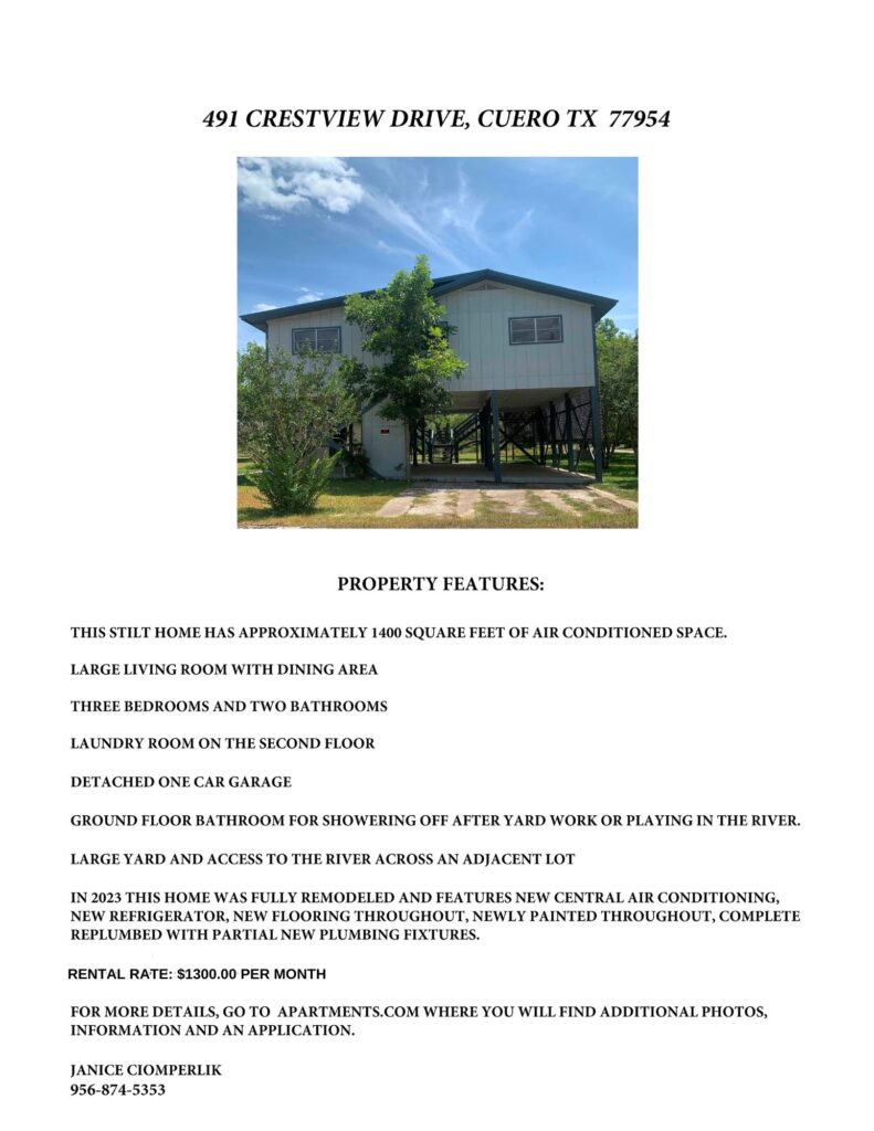 House for Rent Cuero Chamber of Commerce